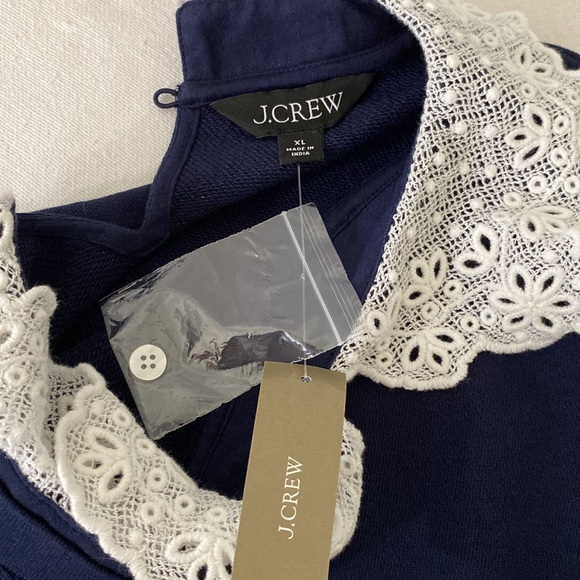J.Crew Lace Collar Sweatshirt Size XL - Picture 2 of 11